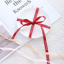 Width 1cm, Length 27m, English Ribbon, Flower Shop, Flower Packaging, Baked Cake, Ribbon - Màu be - Xem 3