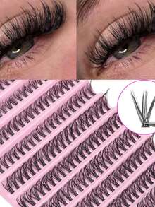 200pcs D-DD Curly, Premium Eyelash Extension Kit - 40D - DIY At Home, Russian Volume, Cluster, Fluffy, Mixed Style - 10-16mm - Suitable For Beginners And Reusable, Daily Wear, Holiday Special Effects, Holiday Gift - DD - View 3