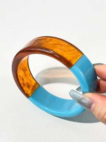 1 chiếc vòng tay nhựa nhiều màu sắc, kiểu dáng bất đối xứng, phong cách Châu Âu & Mỹ mới dành cho nữ, thiết kế hình học trong suốt, bề mặt mịn, phù hợp để đeo hàng ngày, phối cùng trang phục thường ngày hoặc làm quà tặng. - Nhiều màu A - Xem 20