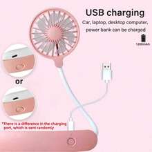 1200mAh tragbarer Dual-Kopf-Ventilator, unerlässlich für den Sommer, Hände-freier Nacken-Hänge-Sportventilator, Reiseventilator, 3 Windgeschwindigkeiten einstellbar, Nacken-Hänge-Dualventilator, für Zuhause, Schlafzimmer, Camping, Büronutzung