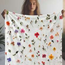 A Comfortable Bohemian Vintage Wildflower Blanket,Super Soft Flannel Printed  Blanket,As Birthday Gifts, Family, Wedding, Souvenir Blankets, Polyester Blankets Suitable For All Seasons, Washable, Machine Washable, Lightweight, Breathable, Comfortable, Warm, Unique, 280gsm For Him, Her Personalized Ideal Gifts For Her, Him, Family, Boyfriend, Girlfriend, Father, Family, Mother, Lover, Daughter, Son, Grandfather, Grandmother, Teacher,Doctor, Nurse,Friend, Classmate, Pet.Perfect Nap, Camping, Travel, Home, Daily Life, Office Decoration, Birthday, Anniversary, Valentine's Day, Thanksgiving, Graduation Season,Christmas, Halloween, Mother's Day, Father's Day, Wedding, New Year Gifts ,Sofa,Bed,Car,Bedroom,Living Room,Office,  Outdoor Camping, Beach,Wall Decoration - 多色21 - 查看 4