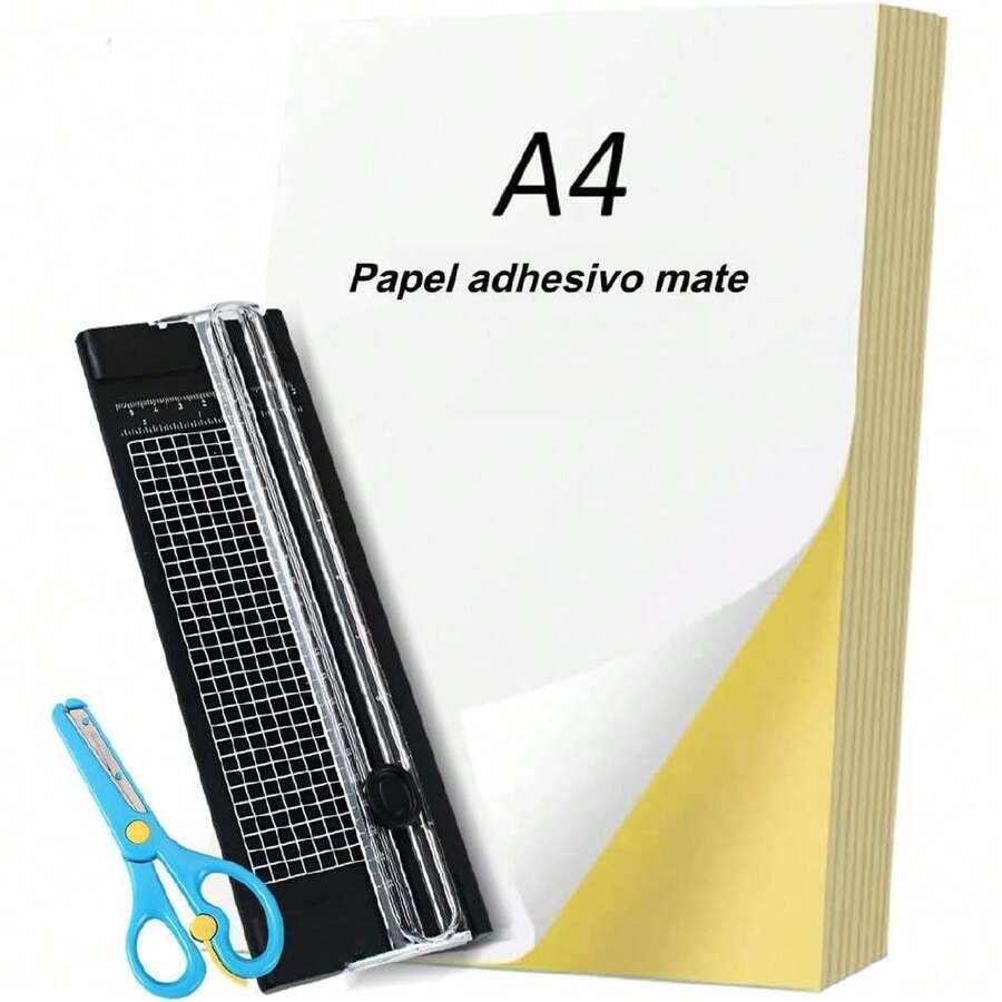 Printable Decal Paper For Inkjet Printers, White Self-Adhesive Paper, 50 Matte Sheets 21 X 29.7 Cm, Decal For Adhesive Printer Labels, 37475499 - Cadet Blue - View 1