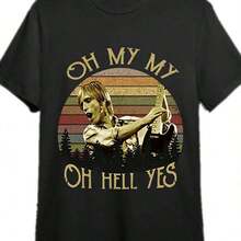 Men's Short Sleeve Vintage Tom Pettys Oh My My Oh Yes Graphic T-Shirt - Fun Black Collection - 黑色 - 查看 1