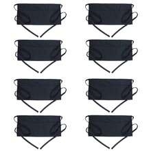 BOHARERS Waist Apron With 3 Pockets - Black Waitress Waiter Server Short Aprons - A-8Pack黑色 - 查看 1