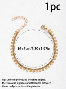 Women's Fashion Disc Decor Bracelet, Suitable For Daily Wear