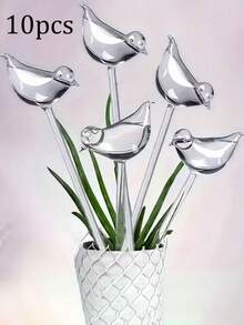 10 piezas Dispositivos de auto-riego con forma de pájaro - Sistema automático de riego para plantas de interior/exterior, con rosca para riego por goteo, sin necesidad de batería, material de plástico, adecuado como regalo; adecuado como regalo de Año Nuevo; adecuado como regalo del Día de San Valentín; adecuado para viajes cortos; puede regar las plantas por adelantado. - Multicolor - Ver 1