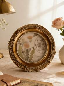 1个复古树脂相框，照片架，金色椭圆形相框 – 法式乡村风格家居装饰 - 彩色 - 查看 3