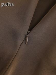 Petite Women's Versatile Skirt, Autumn Elegant Satin Skirt Mid-Length Elegant Skirt,Uitable For Valentine's Day And Dates (Belt Not Included) - Apricot - View 6