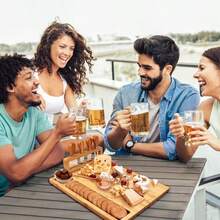 Bamboo Cheese Board Set, Cheese Board With Cheese Knife Set, Cheese Tray, Board And Plate, Bread Board, Cutting Board, Kitchen Bamboo Cutting Board With Stainless Steel Cheese Knife, Is An Ideal Choice For Wedding Gifts, Birthday Parties And Party Favors. - 彩色 - 查看 6