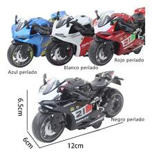 TendenciaNiño Alear Kawasaki Motocicleta Juguete Carros Escala 1:14Calidad premium - Ducati blanca - Ver 2