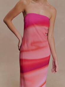 1 chiếc đầm maxi dệt kim kiểu tie-dye thanh lịch, thoải mái dành cho nữ, thích hợp cho tiệc tùng, kỳ nghỉ, du lịch xuân/hè. - Nhiều màu - Xem 3