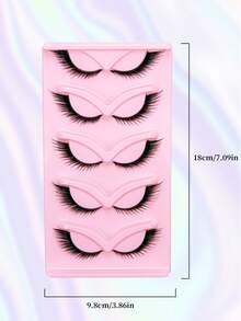 Colash 5 pares de pestañas postizas de ojo de gato naturales y desordenadas con banda transparente, pestañas de ojo de gato 0.07 con efecto wispy, extremo alargado y tira completa, suaves y realistas, pestañas postizas reutilizables adecuadas para fiestas y banquetes, con buen efecto impermeable y que no se caerán fácilmente - Negro - Ver 7