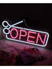 1 Peça Placa de Néon para Salão de Beleza e Cabeleireiro, Decoração de Parede com Luz LED Multicolorida, Decoração de Arte de Parede para Salão de Cabeleireiro, Estúdio de Beleza, Loja, Quarto, Decoração de Barbearia - luz policromática - Visão 10