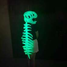 1个全新夜光恐龙骨架头毛绒玩具，逼真恐龙骨骼模型头套面具，儿童及成人角色扮演道具，恐龙玩偶，生日/情人节/复活节礼物 - 彩色 - 查看 2