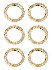 6个装，3种颜色可选，星形弹簧扣，适用于包包、服装配饰，星形登山扣，弹簧门环，浅金色、银色、黑色金属合金星形扣环，连接器，弹簧钩，星形登山扣，锌合金重型星形钥匙扣，带登山扣，适用于露营、徒步旅行、钓鱼，DIY钥匙链饰品配件 - 彩色 - 查看 9