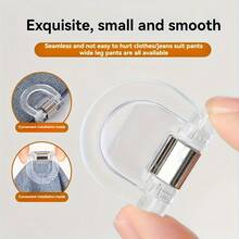 6 Pcs  Anti-Drag Clips For Trouser Legs, No Sewing Required, Adjustable Button Fastening, And Invisible Clips To Shorten Trouser Legs. - 6 chiếc màu ngẫu nhiên - Xem 5