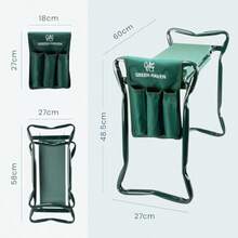 Green Haven Garden Kneeler Seat With Handles And Tool Bag 2 In 1 Gardening Kneeling Stool For Senior Citizens Foldable Garden Stool Kneeler And Seat Lightweight Heavy Duty And Portable - 綠色 - 查看 2
