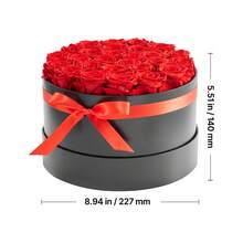 Forever Flowers, 27 Preserved Roses In A Box, Eternal Flowers Immortal Bouquet Birthday Present For Delivery Prime Women Her Wife Mothers, Anniversary, Valentine's Day,Christmas, Red - Red 27 Roses Round Shape Box - View 10