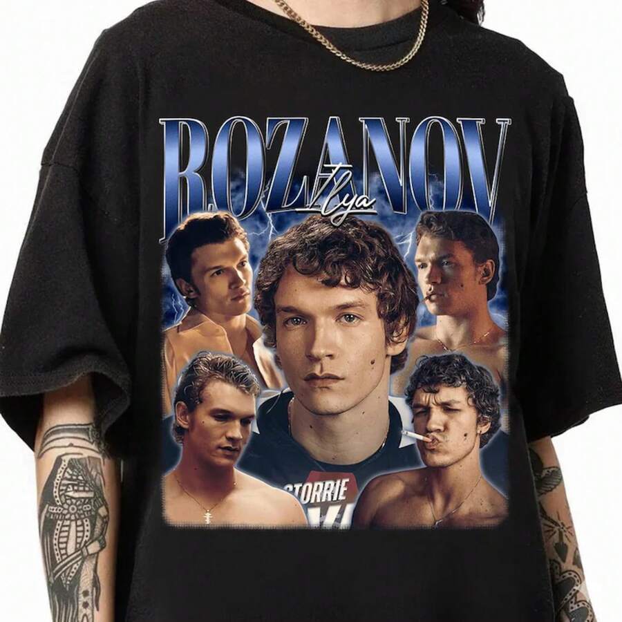 Ilya Rozanov Bootleg Shirt, Connor Storrie Rozanov Bootleg Vintage Tee, Retro TV Series Shirt, Ilya Rozanov Homage Custom Tee - màu đen - Xem 1