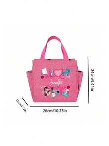 Customizable Nurse-Themed Large Capacity Tote Bag - Personalized Name/Text, - Heartbeat And Stethoscope Pattern Design, Insulated Bag, Dual Pocket Lunch Box, Large Capacity, Student Meal Thermal Cooler Bag, Portable Travel Picnic Bag, Work Lunch Box, Office Holiday Lunch Box, Unisex Multifunctional Camping School Lunch Box, Valentine's Day Gift, New Year Gift - Multicolor - View 9