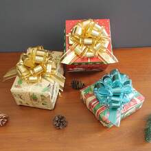 6 PCS Pull Bow Gift Wrapping,6 Inch Gold Pull Bow For Gifts Wrapping Party Birthday Holiday Gift Boxes Bow Basket Packaging Bows For Valentine's Day Presents Flower Decorations (Bright Gold),BrightGold - 亮金 - 查看 5