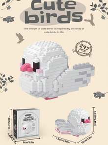 迷你鹦鹉积木套装，儿童生日礼物，动物拼装模型，迷你积木鸟类系列玩具