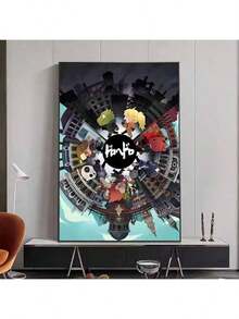 1/3/6 幅经典卡通《异兽魔都》复古画作，适用于房间卧室装饰，帆布油画海报装饰，无框风格 - 彩色 - 查看 46