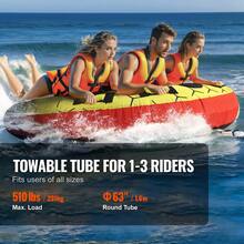 Towable Tube For Boating, 1-3 Riders Inflatable Boat Tubes And Towables, 510 Lbs, 63" Round Water Sport Towable Tubes For Boats To Pull, Full Nylon Cover, EVA Grab Handles And Speed Saf Ety Valve - 63.0" X 14.4" - View 3