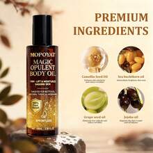 MOPOYAT - Aceite corporal reafirmante avanzado - Aceite corporal reafirmante para masajes. Rápida absorción en 3 segundos. Tensa la piel. Ingredientes naturales. Hidrata y nutre. Cuida los músculos del cuerpo, las arrugas de la piel y la sequedad; apto para el rostro y el cuerpo. - Negro - Ver 5