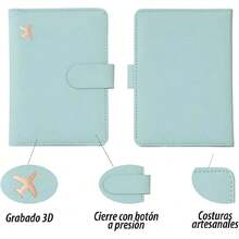Porta de Pasaporte de Cuero PU, Funda para Pasaporte con Bloqueo RFID, Billetera de pasaporte, Titular de Pasaporte de Billetera de Viajes con Soporte para la Pluma para Mujeres/Hombres (Agua Verde),36987555 - Mostaza Amarilla - Ver 2