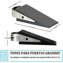 4 Tope de la Puerta, Resistente cuña de Goma Antideslizante Tope de Puerta Resistente,Cuñas para Puertas Antiarañazos, Topes para Puerta de Piso Apto para Cualquier Tipo de Superficie.(Paquete de 4) - / - Ver 2
