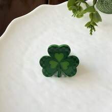 4件套圣帕特里克节女士甜美可爱绿色三叶草、啤酒杯、帽子、圆形迷你发夹、刘海侧夹发饰，适合节日派对、日常佩戴，波西米亚风可爱风 - 彩色 - 查看 5