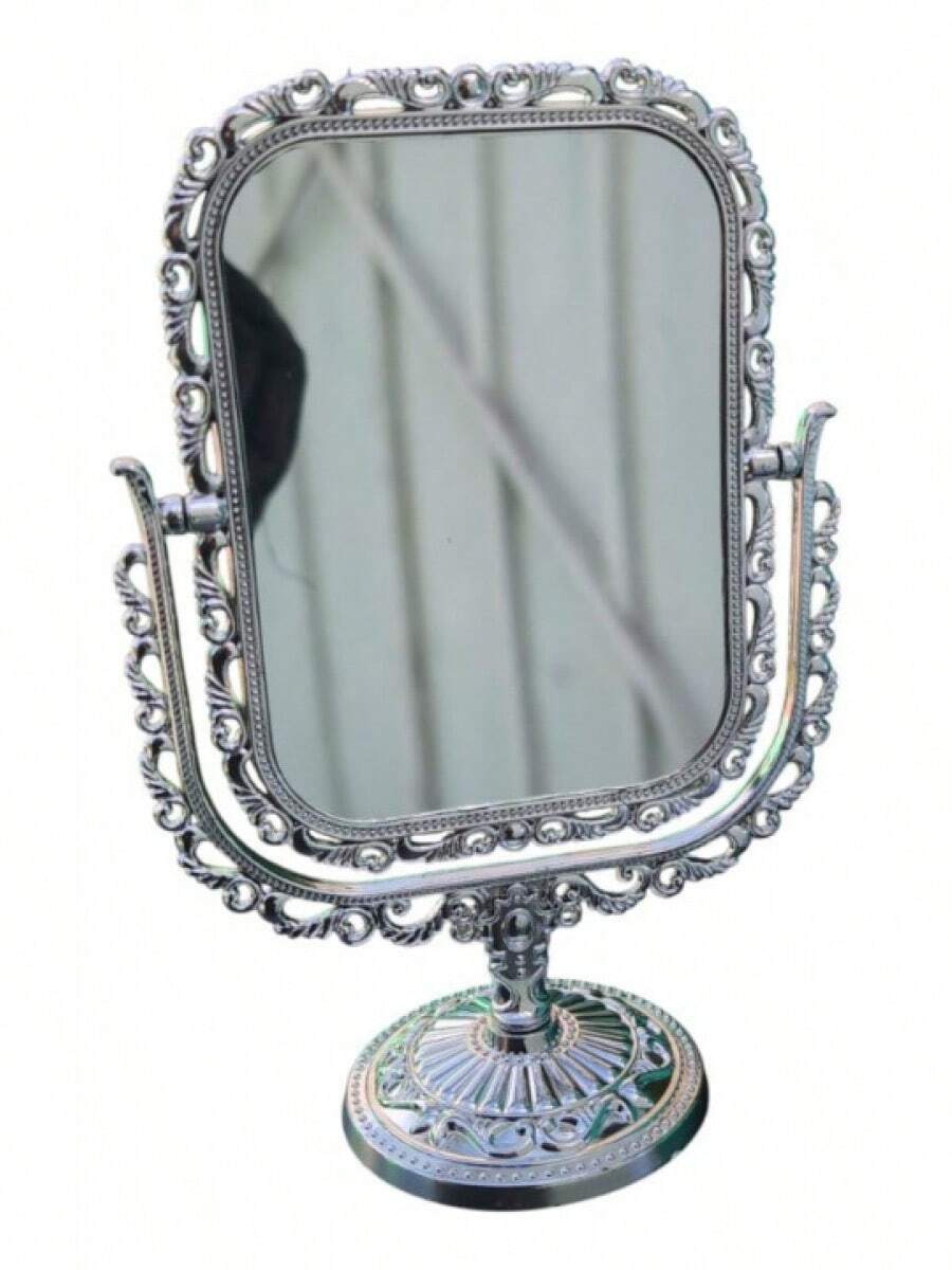 TendenciaEspejo Maquillaje Rectangular Vintage Doble Cara Plateado PlateadoCalidad premium - 1 - Ver 1