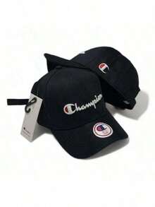 Men's Champion Baseball Cap With Embroidered Design, Curved Brim, Casual, Classic And Urban Style. - màu đen - Xem 2