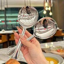 2pcs/Set Commercial Heavy Duty Large Ladle - Heat Resistant Short Handle With Drainage Holes, Short Handle Design, Made Of 201 Or 304 Stainless Steel, Suitable For Restaurants, Catering And Home Kitchens - Bulk Purchase Discount Supported - Multicolor - View 3