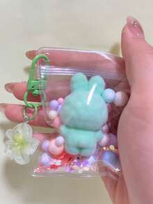 1个透明可爱钥匙扣铃铛吊坠包包挂件口袋挂件，摇摆钥匙扣，派对背包挂件，派对礼物，个性化礼物，新年礼物，情人节礼物，返校背包挂件（钥匙扣可自由安装和拆卸于包包侧孔） - 彩色 - 查看 5