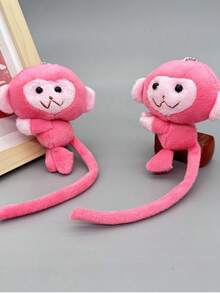 卡通猴子毛绒钥匙扣挂件，DIY毛绒钥匙扣背包挂件配件，女士汽车配件，包包挂件，背包，学生装扮，可爱哥特风，Y2K，万圣节配件，教师节，圣诞礼物创意，包包配件，带证件套的挂绳，汽车配件，包包挂件 - 彩色 - 查看 5