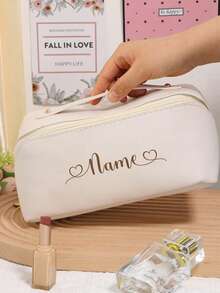 Custom Makeup Bag, Personalized Cosmetic Bags For Women, Customizable Make Up Bag, Customized Name Travel Cosmetic Bag, Toiletry Bag, Makeup Storage, Gifts For Her, Birthday Gifts, Storage, Lightweight, Valentine'S Day, Couples, Families