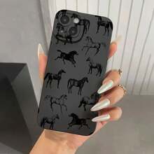 Black Horse Pattern Phone Case Compatible With IPhone 17 Air 16 15 14 13 12 11 Pro Max 14 15 16 Plus XS XR X 8 7 SE2, Soft Shockproof Protective Cover - Multicolor - View 2