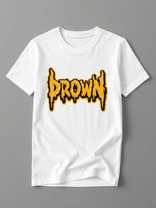 Men's Flame Drip T-Shirt 100% Cotton 180GSM Streetwear With Flame Print - Casual White Short Sleeve Crew Neck T-Shirt For Gym, Outdoor Activities, Casual Wear - Summer And Year-Round Essential - 白色 - 查看 6