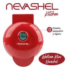 Waflera Maquina De Waffles Pequeña Nevashel Kitchen WE1 Redonda Para Hacer Desayunos Waflera Electrica Compacta Placa Antiadherente Para Viajes Desayunos Rapidos Cocina Compacta Ligera - 1 - Ver 3