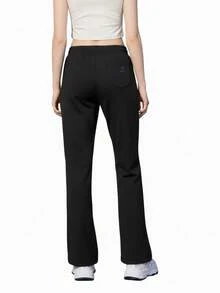 CAMEL CROWN Women's Soft & Breathable Flared Pants, Casual Loose Fit Straight Leg Trousers - Phantom Black - View 7