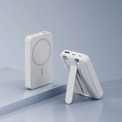 10000mAh Fast Charging Portable Power Bank – Built-In Cable USB-C Charger With Foldable Stand & Dual Outputs, Compatible With IPhone 17/16/15/14/13 & Android, Ultra-Compact Easy To Carry, Perfect Holiday/Birthday Gift For Family And Friends