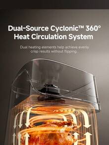 Dreame Air Fryer, With Viewing Window, 7.6L Capacity, Dual Vortex™ Heating + Steam Injection Technology, Fast Cooking, 8-In-1 Presets, Family-Sized Healthy Oil-Free Cooking, LED Touch Control, +1 Minute Button, 2800W Power. Kitchen Christmas Theme, Kitchen Supplies, Air Fryer - UK Plug(220-240V) - View 5