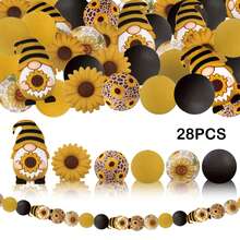 4/28/60pcs 3D Dwarf Beads DIY Craft Supplies - Spring Theme Silicone Focal Beads, Includes Sunflower, Daisy, Butterfly, Tulip, Bee & Cute Dwarf Head Shapes, Suitable For Pen Decor, Keychain Making (Loose Rubber Beads) - 春季矮人系列 - 查看 15