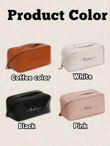 Custom Makeup Bag, Personalized Cosmetic Bags For Women, Customizable Make Up Bag, Customized Name Travel Cosmetic Bag, Toiletry Bag, Makeup Storage, Gifts For Her, Birthday Gifts, Storage, Lightweight, Valentine'S Day, Couples, Families