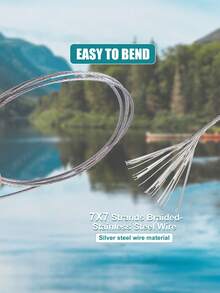 GOTURE 3pcs Anti Entanglement Live Bait Double Hook Fishing Line - Made Of Stainless Steel Wire And Luminous Beads, Wear-Resistant And Tear Resistant, Suitable For Seawater And Freshwater - Grey - View 8