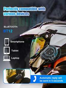 1 st trådlösa motorcykelhjälmhörlurar handsfree-samtalskit, stereo anti-störningsmusikhögtalare