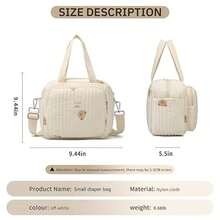 1pc INS Style Mini Diaper Bag, Handbag, Shoulder Bag, With 7 Pockets, Travel Baby Bag Suitable For Boys And Girls, 2 Bottle Holders