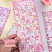 1 Set/1 Sheet Japanese Cartoon Anime Character 3D Bubble Sticker Pink Cute Decoration Sticker, Cute And Good-Looking, A Gift For Friends, Creating A Sense Of Surprise, Good-Looking And Affordable, New Year's Gift, Valentine's Day Gift, Easter Gift(Stochastic Style) - Multicolor - View 3